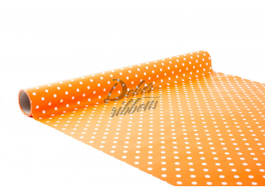 Folie s puntíky 50 cm - oranžová