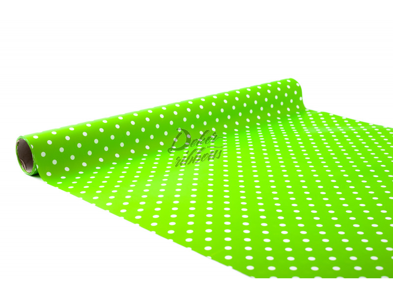 Folie s puntíky 50 cm - zelená