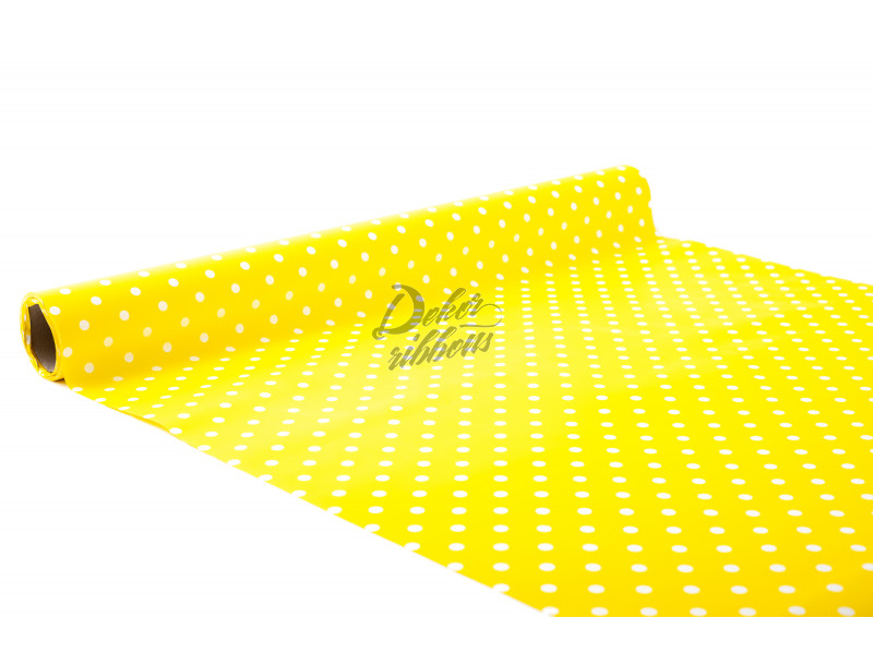 Fólie s puntíky 50 cm - světle žlutá