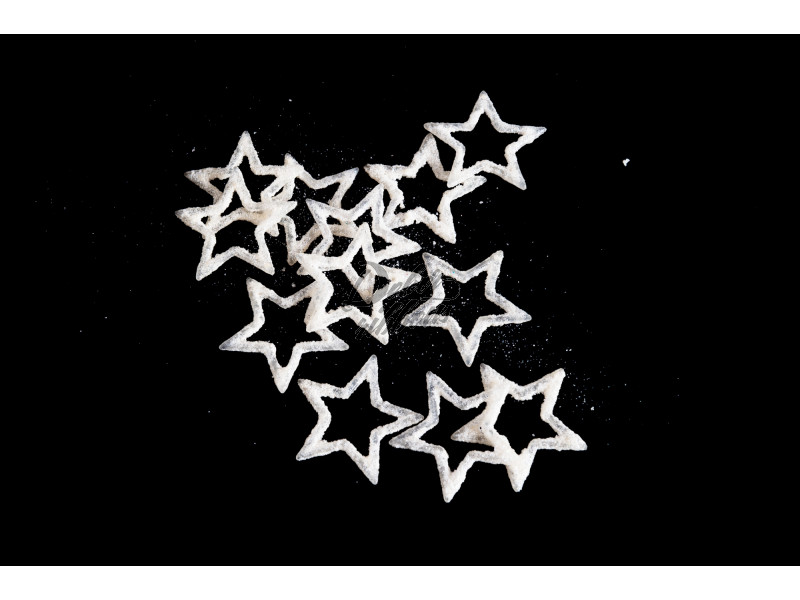 Plastové hvězdy 4 cm, 12 ks - bílá