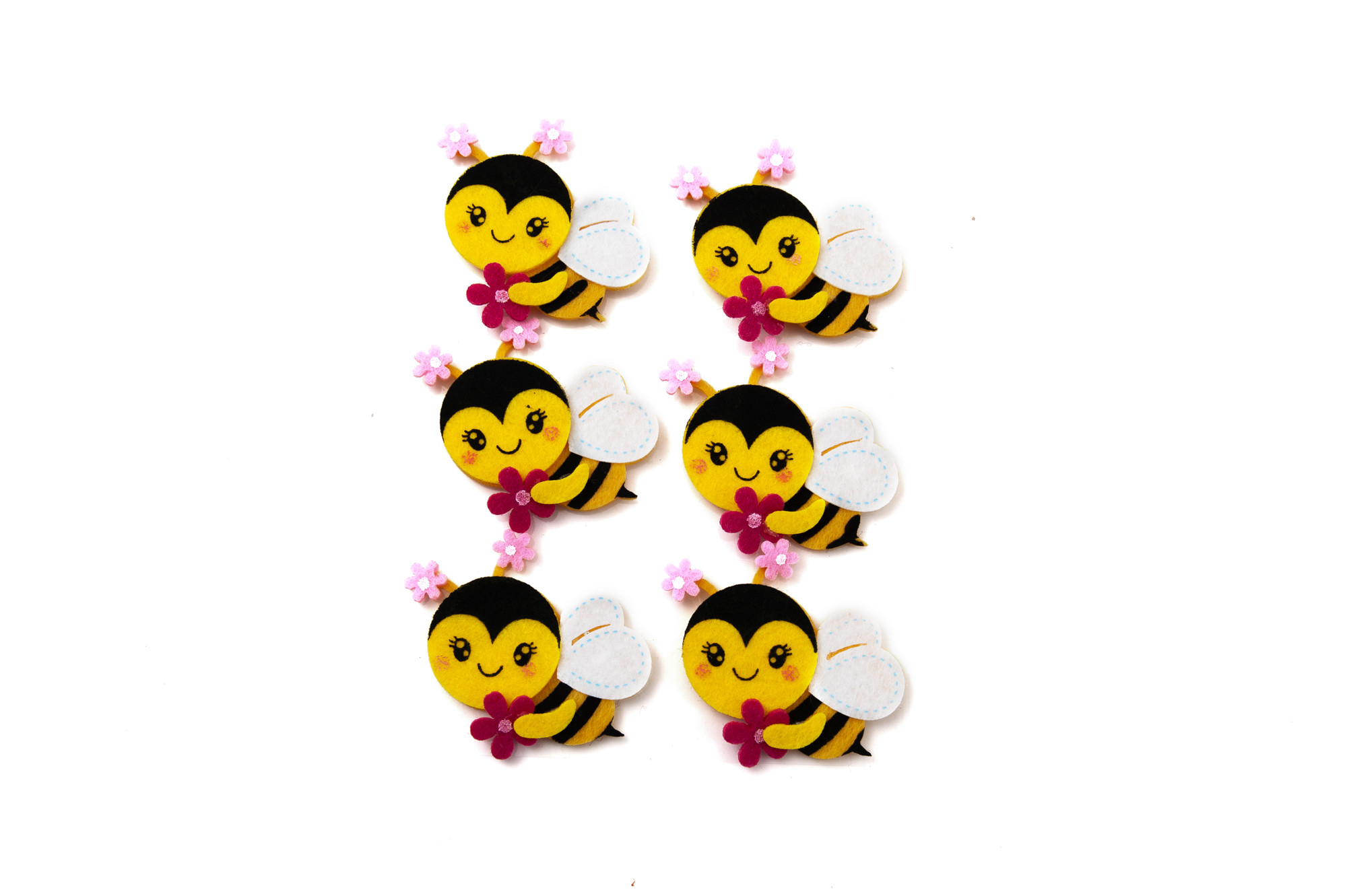 Filcové včelky, nálepky, 6 ks