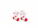 Ponožky s kožíškem 12 cm - červená